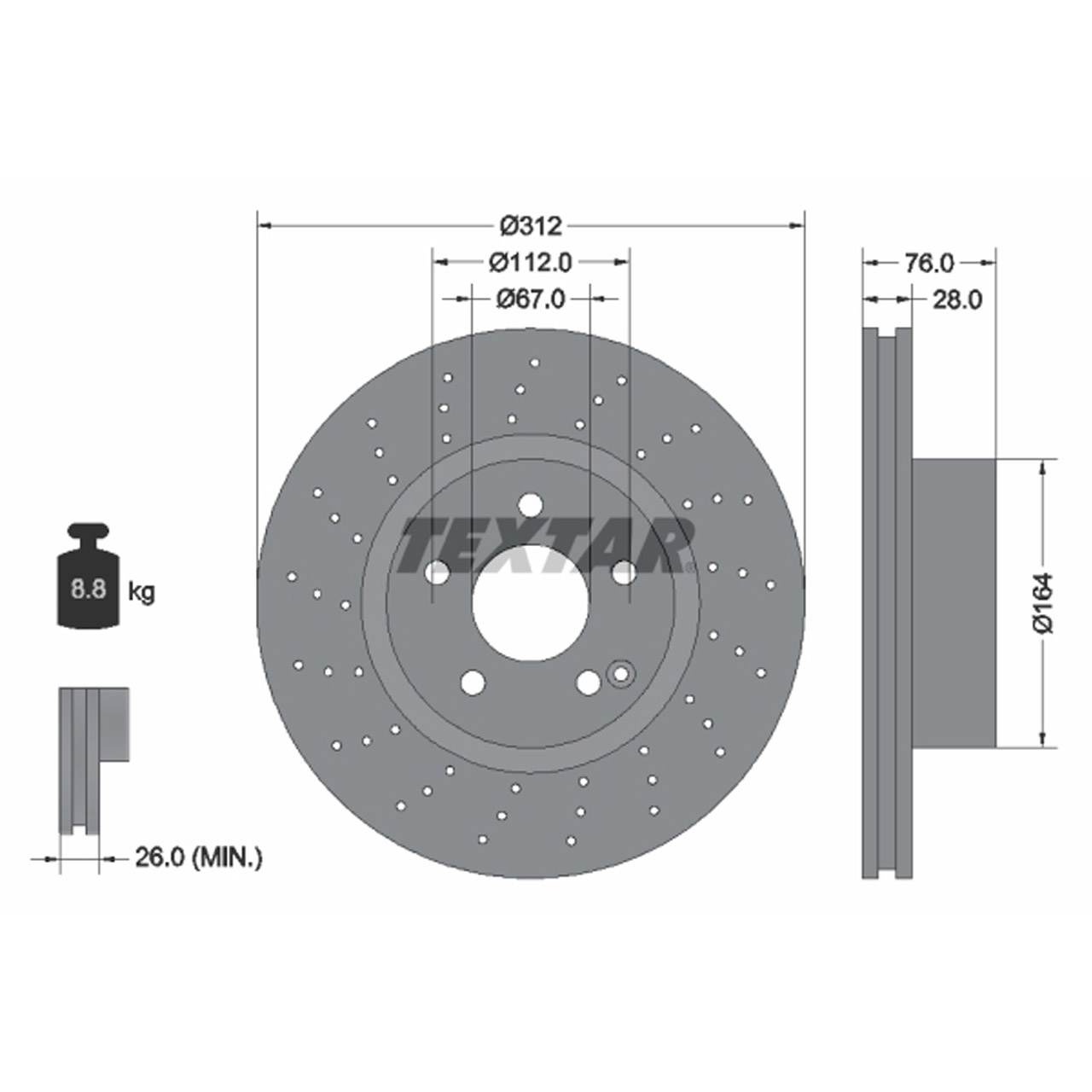 TEXTAR 92099305 Bremsscheiben Satz MERCEDES S-Klasse W220 S280 S320 S350 vorne 2204210912