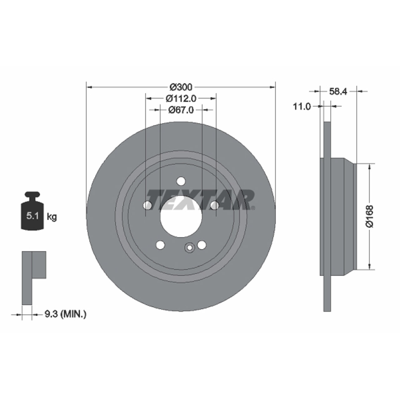 TEXTAR 92099403 Bremsscheiben Satz MERCEDES-BENZ S-Klasse W220 C215 hinten 2204230112