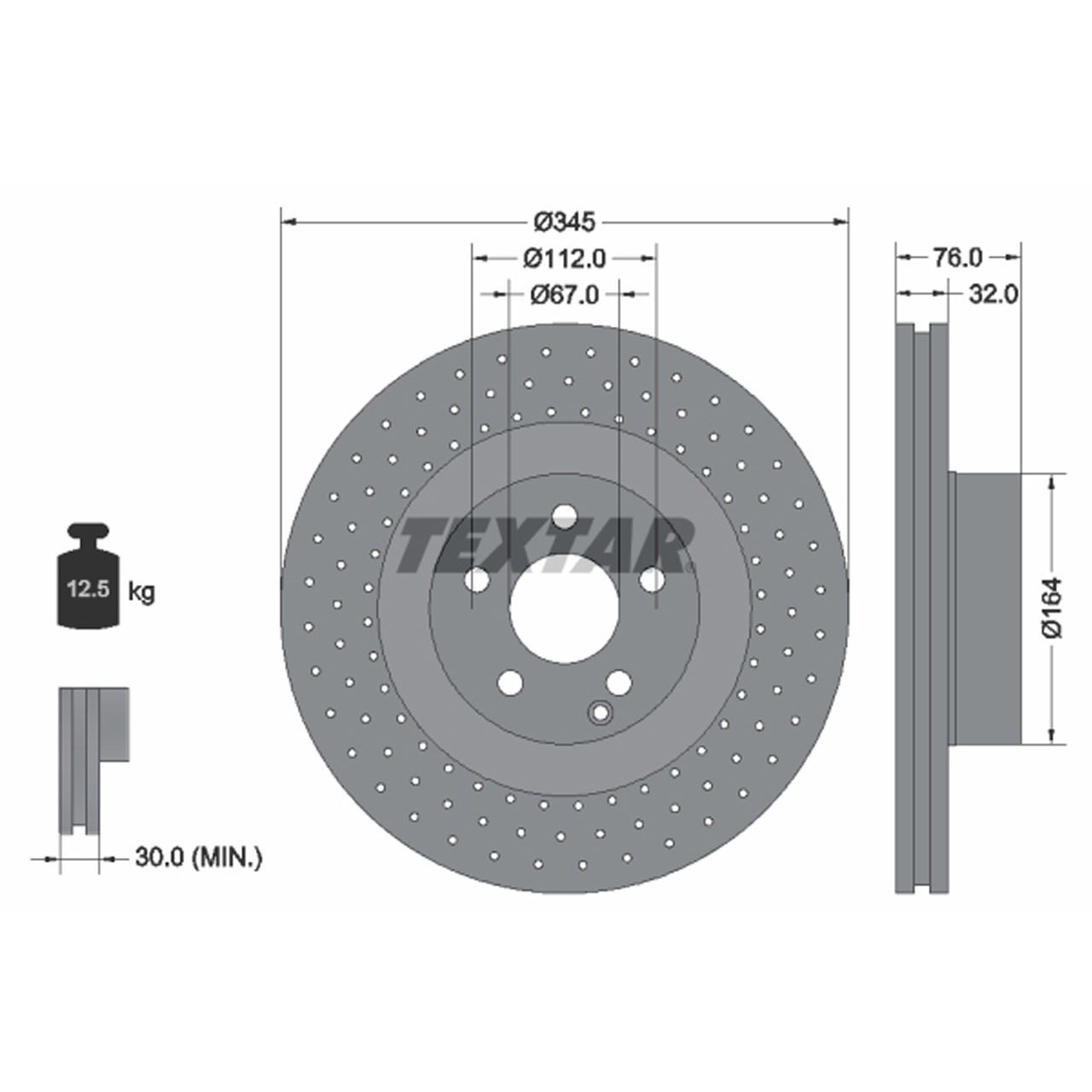 TEXTAR 92108800 Bremsscheiben Satz MERCEDES-BENZ S-Klasse W220 C215 vorne 2204211112