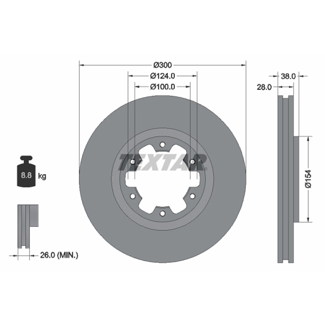 TEXTAR 92109500 Bremsscheiben Satz NISSAN Navara NP300 Pickup (D22) vorne