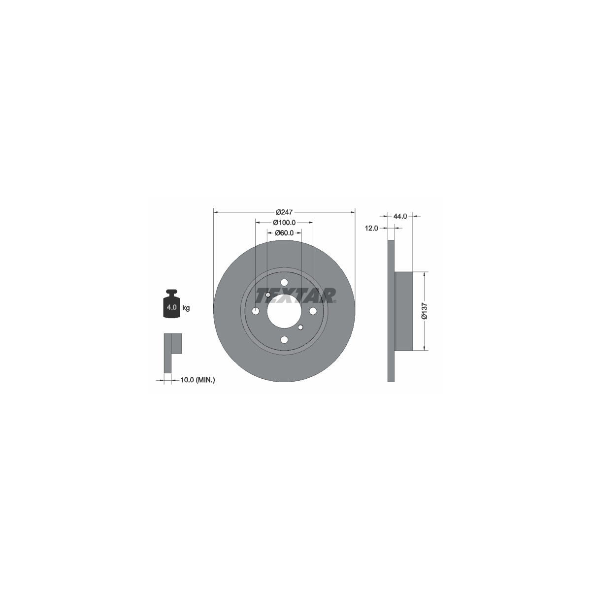 TEXTAR 92110803 Bremsscheiben Satz OPEL Agila A SUZUKI Wagon R+ vorne