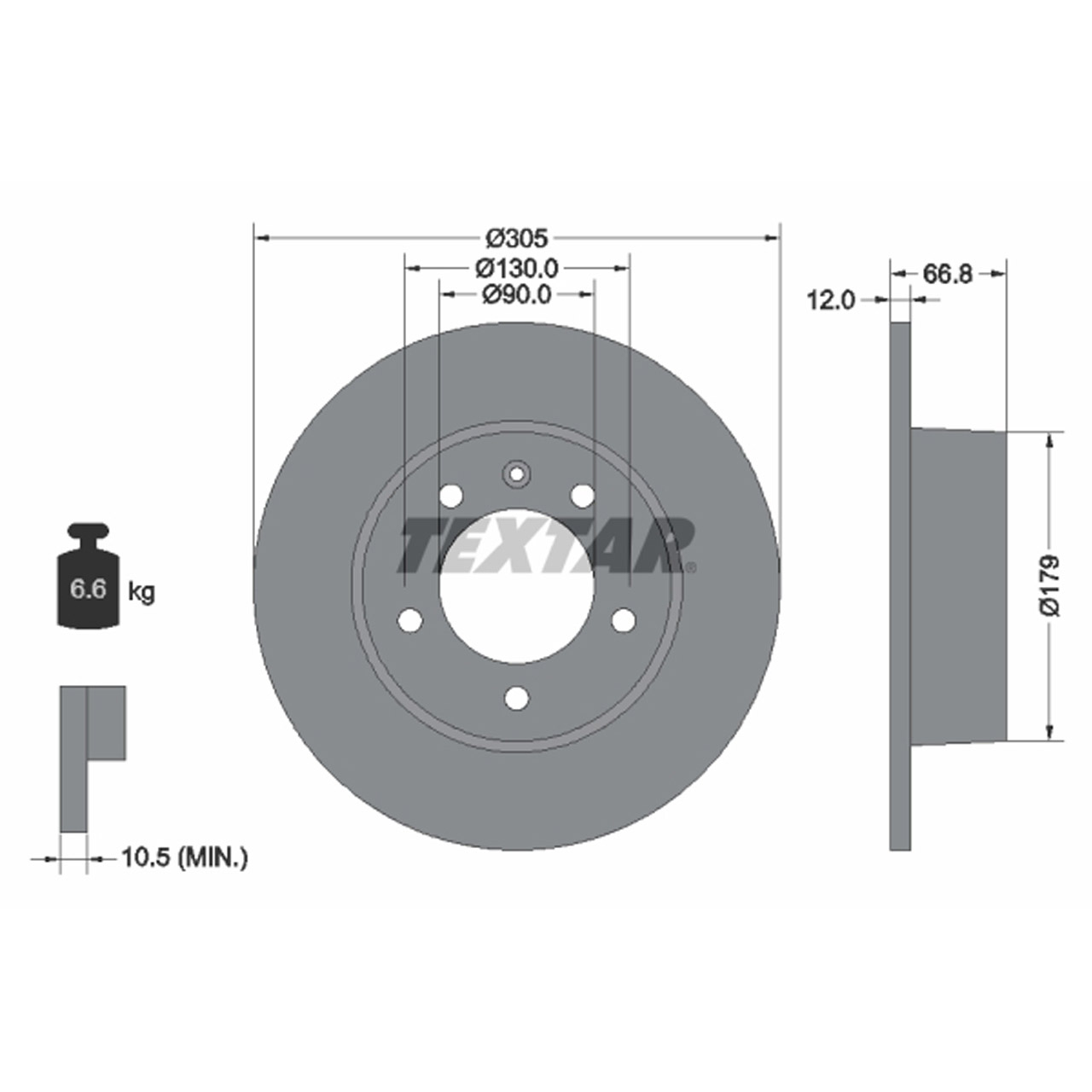 TEXTAR 92111203 Bremsscheiben Satz NISSAN Interstar OPEL Movano A RENAULT Master 2 hinten