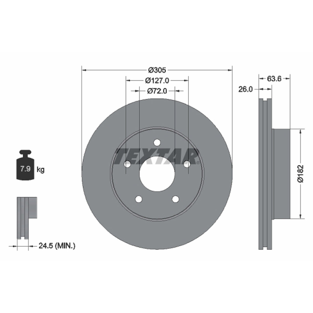 TEXTAR 92113600 Bremsscheiben Satz JEEP Grand Cherokee 2 (WJ, WG) vorne