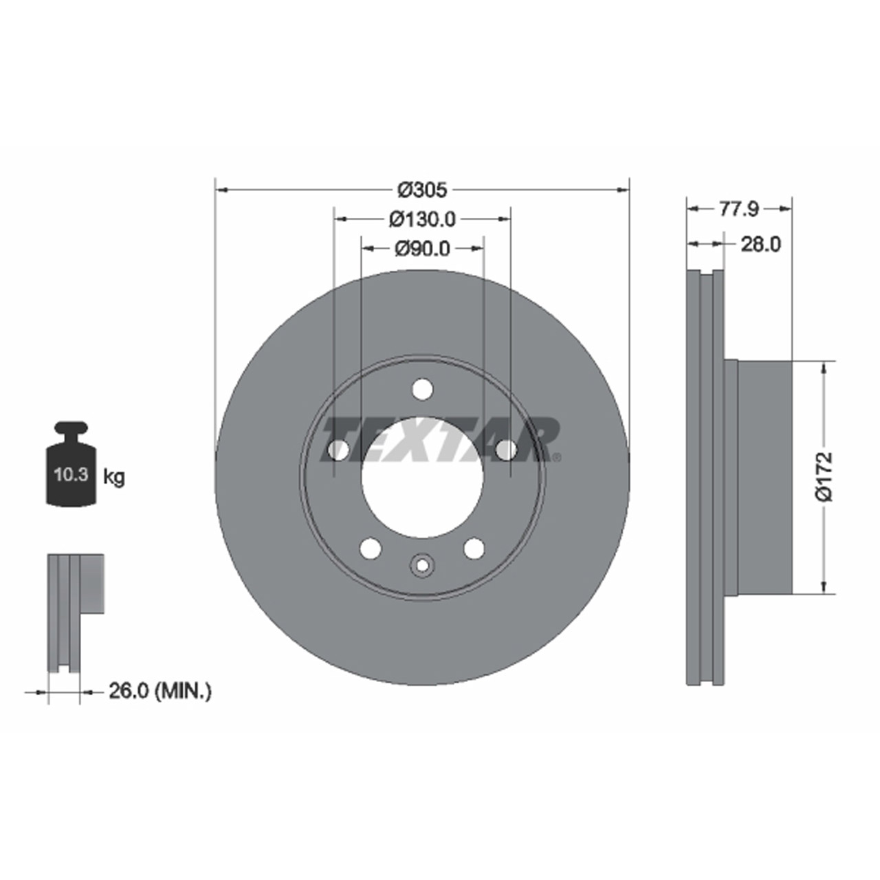 TEXTAR 92115903 Bremsscheiben Satz NISSAN Interstar OPEL Movano A RENAULT Master 2 vorne