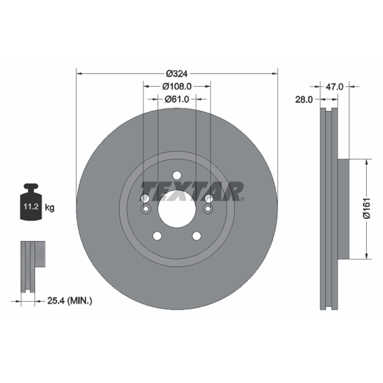 TEXTAR 92119405 Bremsscheiben Satz RENAULT Espace 4 (JK0/1_) Vel Satis (BJ0_) vorne