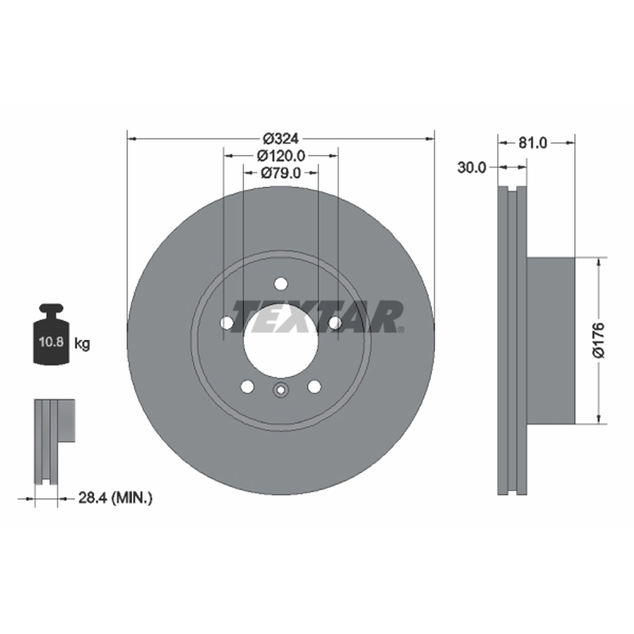 TEXTAR 92122805 Bremsscheiben Satz BMW 7er E65 E66 E67 730i 735i 730d vorne