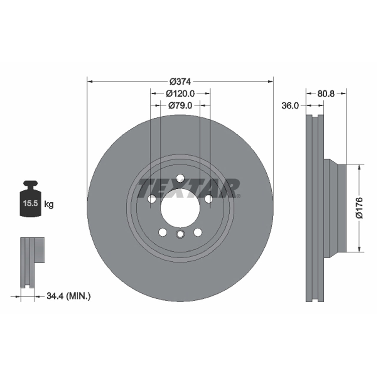 TEXTAR 92123003 Bremsscheiben Satz BMW 7er E65 E66 E67 760i 745d vorne