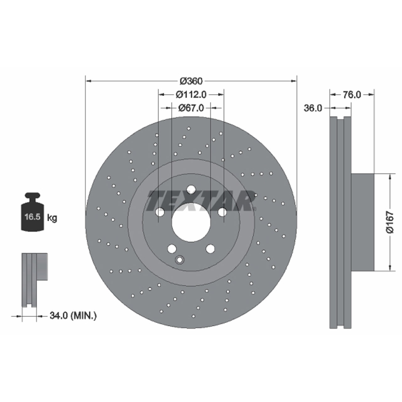 TEXTAR 92124200 Bremsscheiben Satz MERCEDES-BENZ S-Kklasse W220 C215 vorne 2204211912