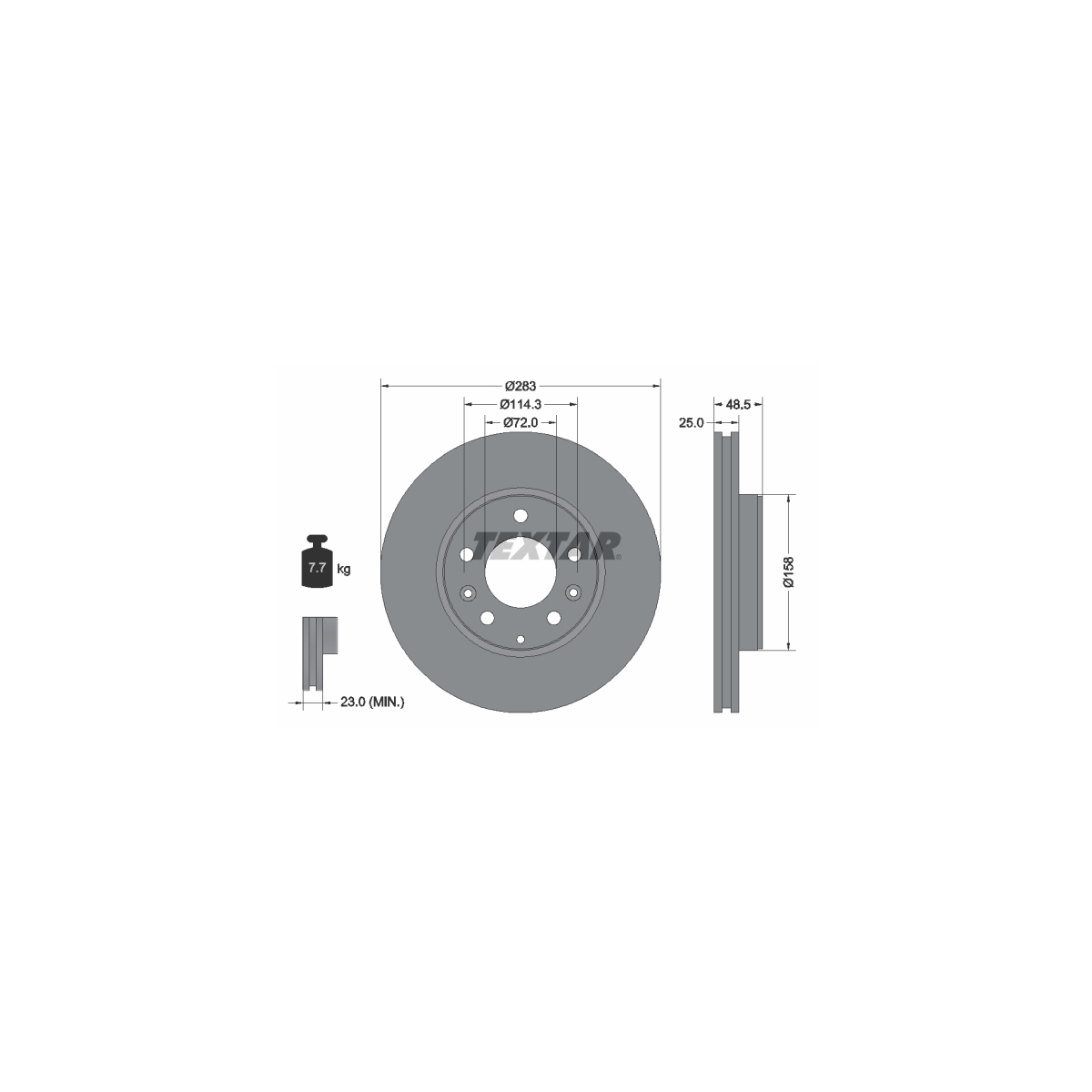 TEXTAR 92125503 Bremsscheiben Satz MAZDA 6 (GG GY) 1.8 2.0 2.3 2.0DI 2.0CiTD vorne