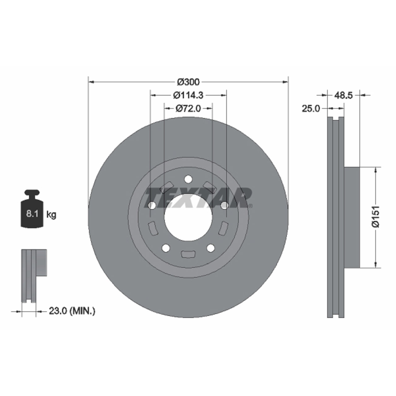 TEXTAR 92130403 Bremsscheiben Satz MAZDA 3 (BK) (BL) 5 (CR19) (CW) vorne