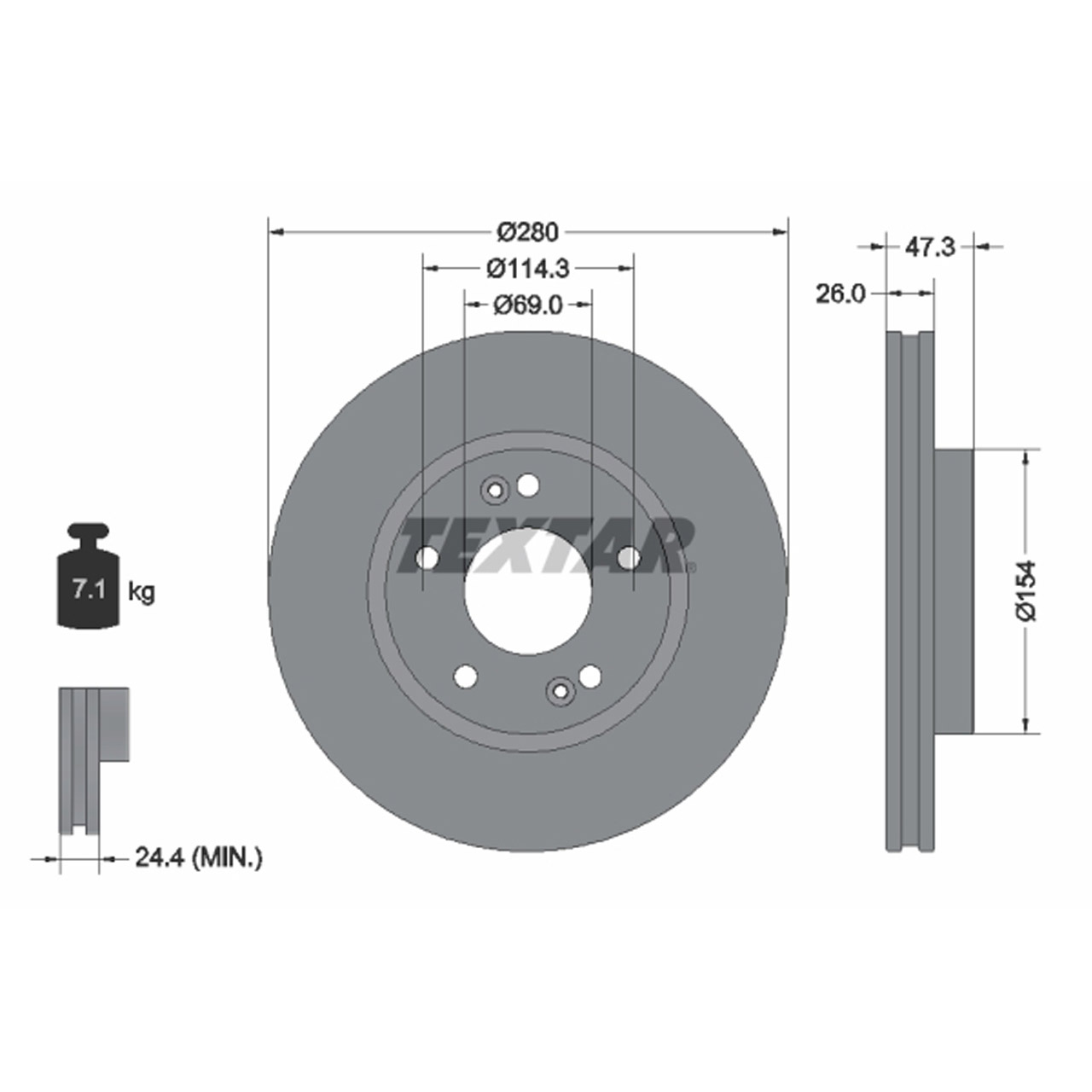 TEXTAR 92133905 Bremsscheiben Satz HYUNDAI i30 FD GD ix20 KIA Cee'D ED Soul Venga vorne