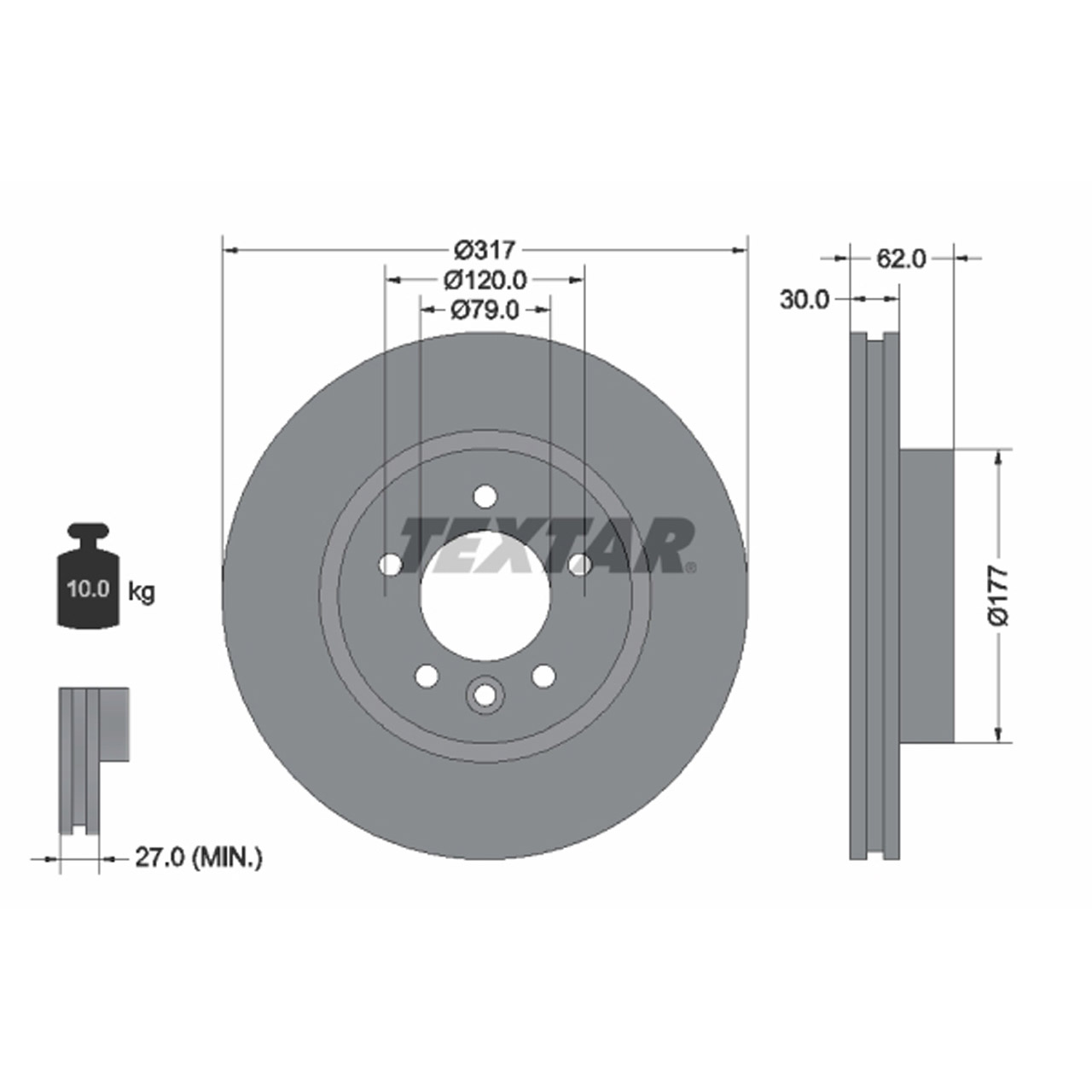 TEXTAR 92134505 Bremsscheiben Satz LAND ROVER Discovery 3 4 Range Rover Sport 1 vorne