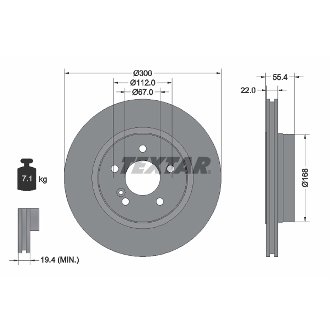 TEXTAR 92137203 Bremsscheiben Satz MERCEDES W202 W203 W210 R170 R171 hinten 2104230812