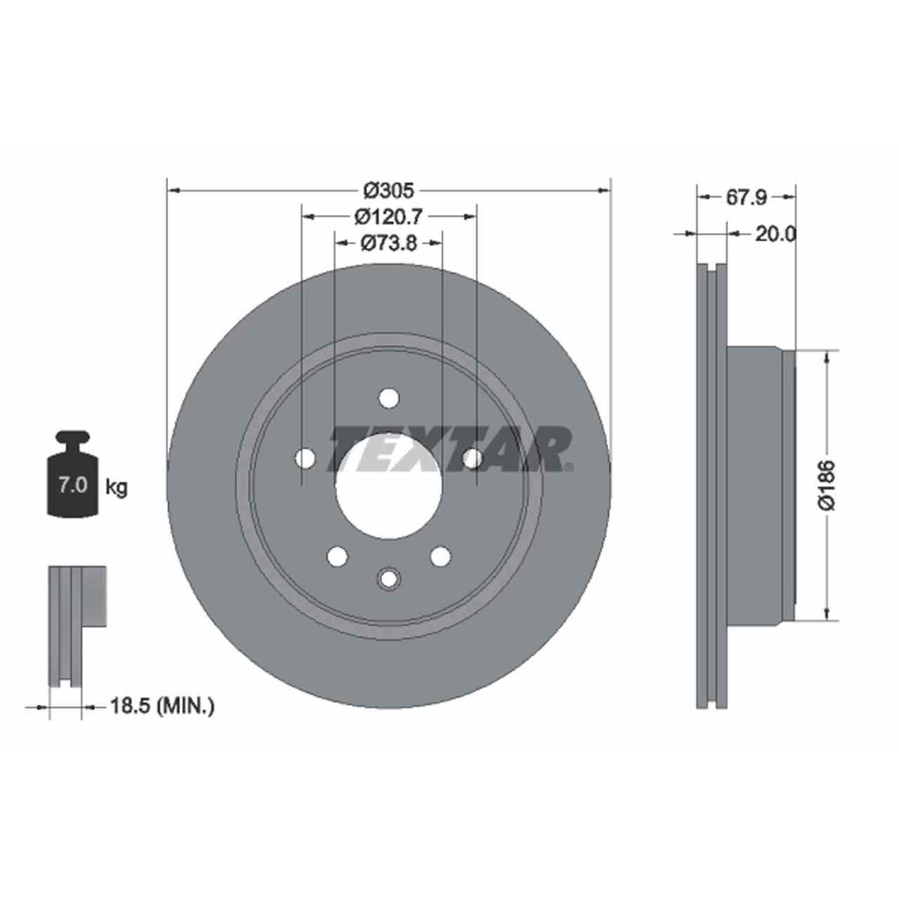 TEXTAR 92139300 Bremsscheiben Satz JAGUAR XJ (X300 X330) (X308) XK 8 (X100) hinten