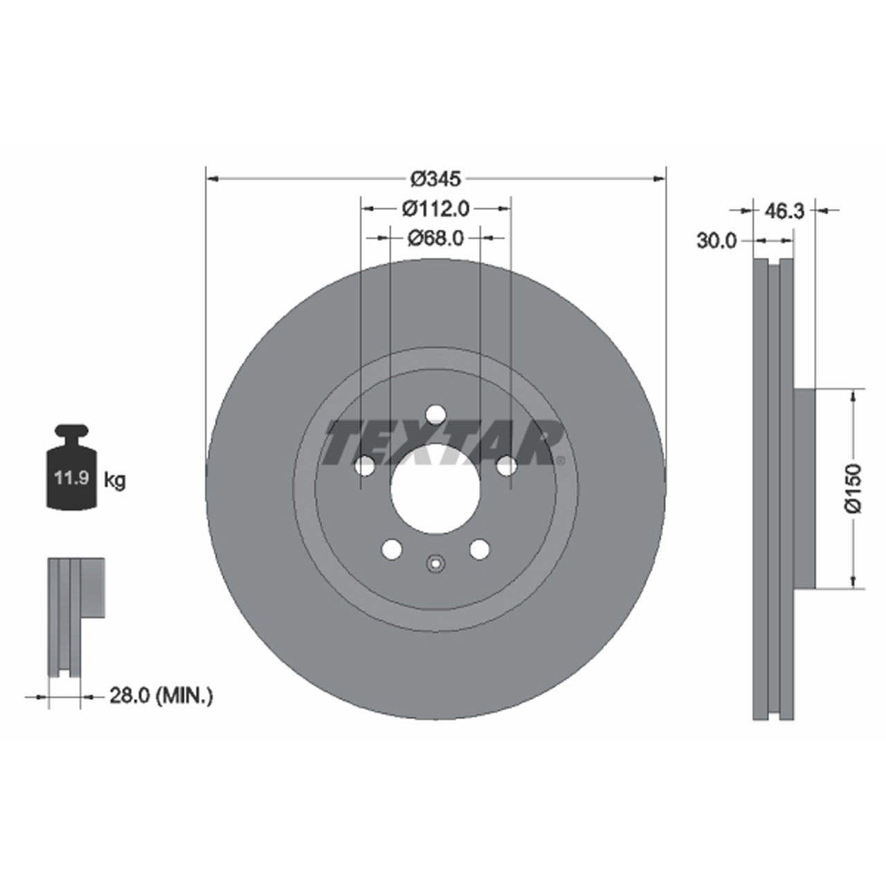 TEXTAR 92143903 Bremsscheiben Satz AUDI S4 (8E B6 B7) 344 PS PR-1LJ vorne