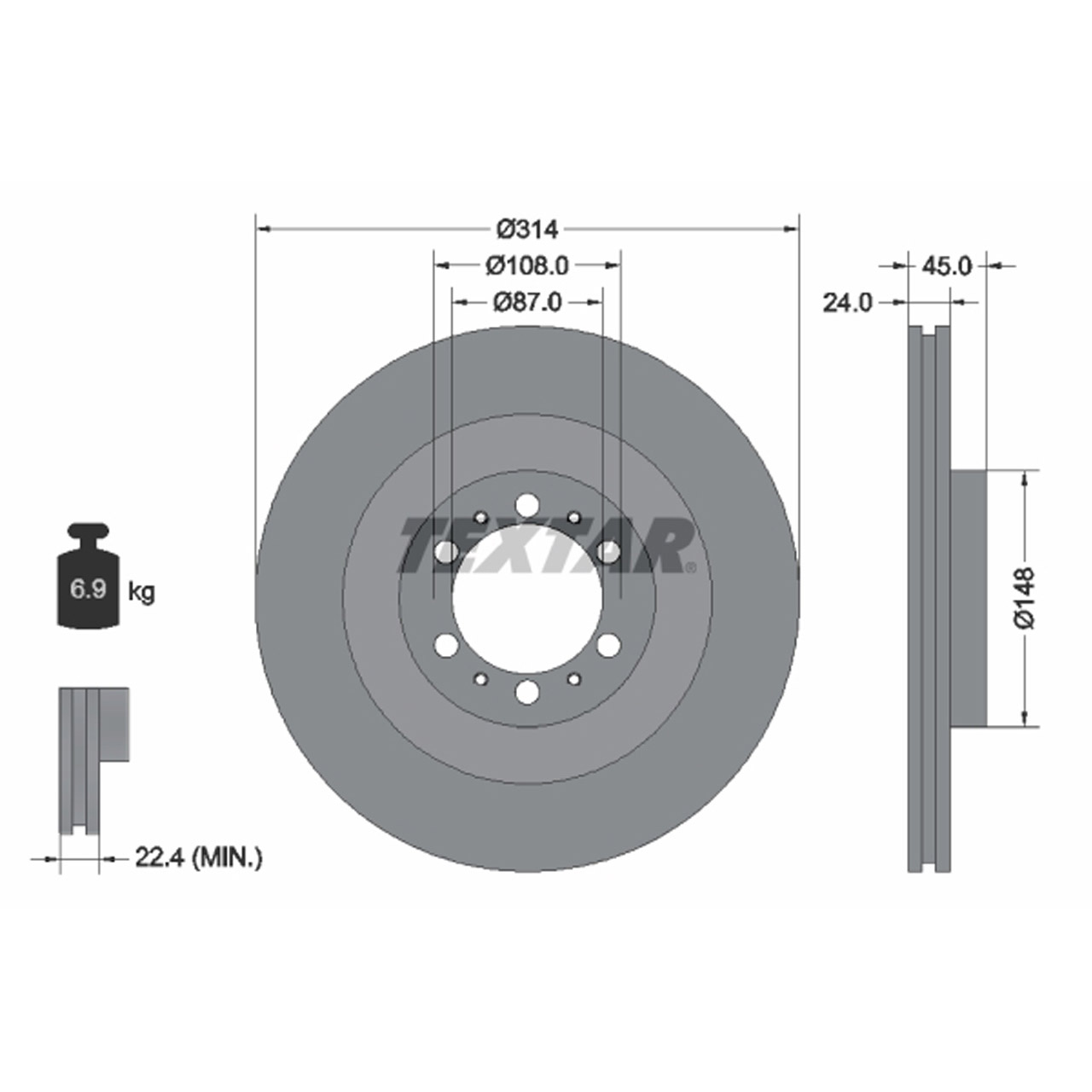 TEXTAR 92144803 Bremsscheiben Satz MITSUBISHI L200 Pajero Sport 1 16 Zoll vorne MB699716