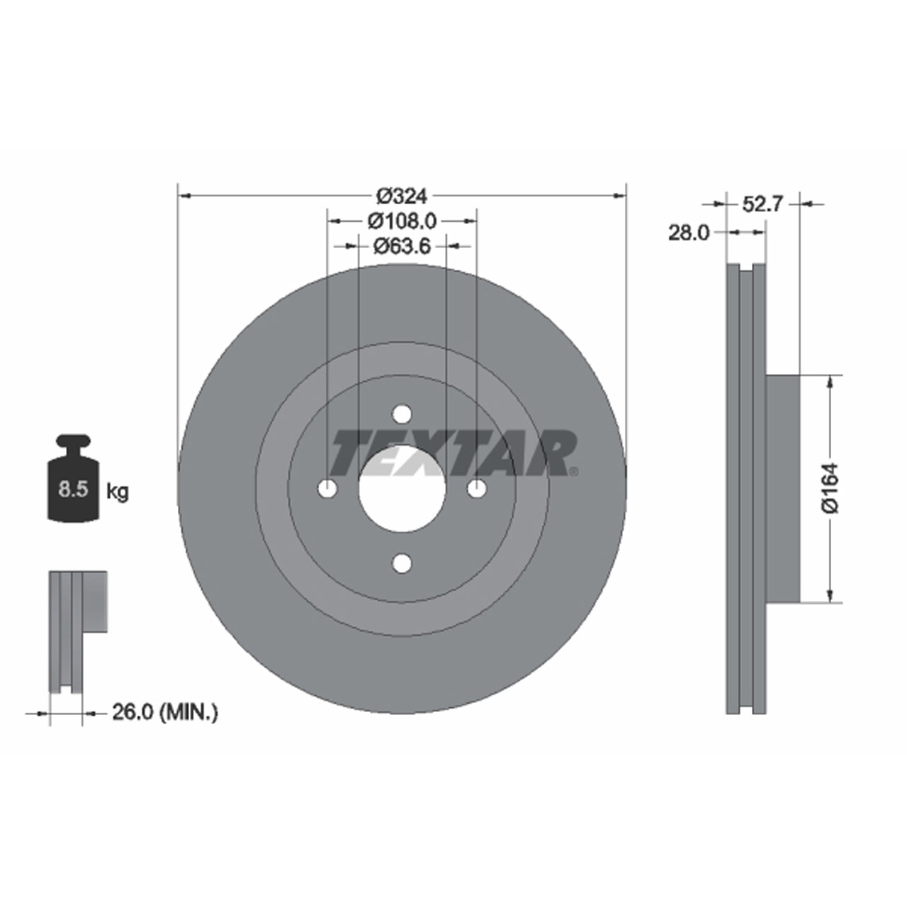 TEXTAR 92146400 Bremsscheiben Satz FORD Focus 1 MK1 RS 215 PS 2002-2004 vorne 1134864