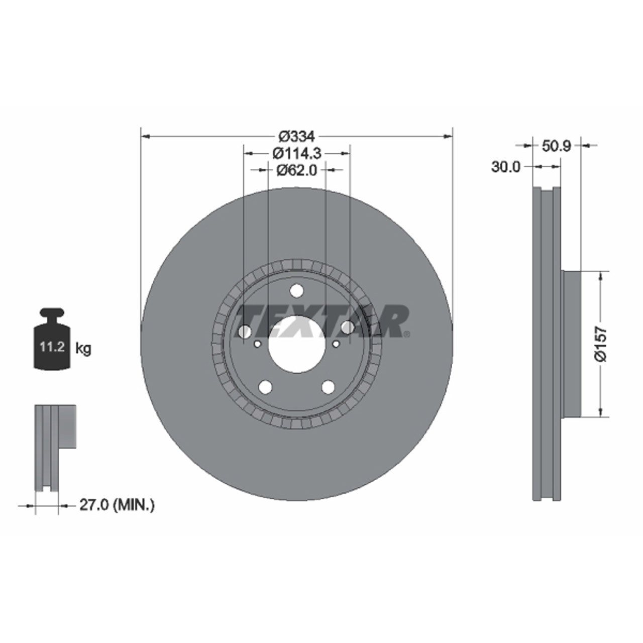 TEXTAR Bremsscheiben Satz LEXUS GS (_S19_) (_L1_) IS III (_E3_) RC (_C1_) vorne