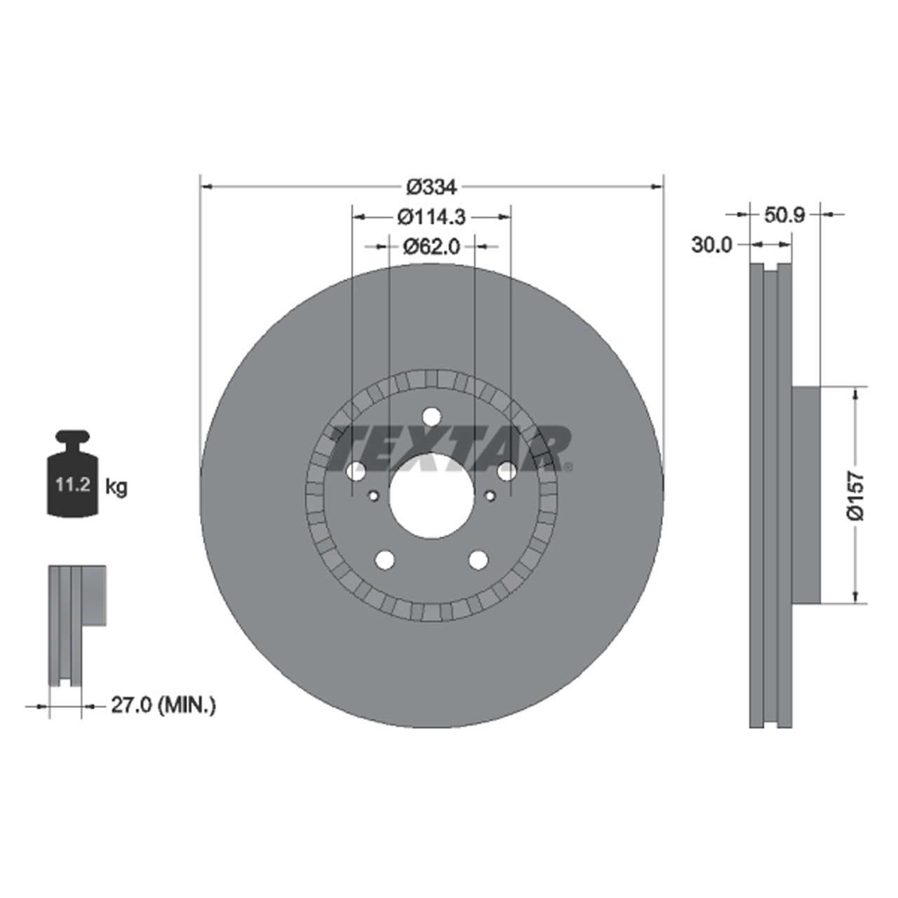 TEXTAR Bremsscheiben Satz LEXUS GS (_S19_) (_L1_) IS III (_E3_) RC (_C1_) vorne