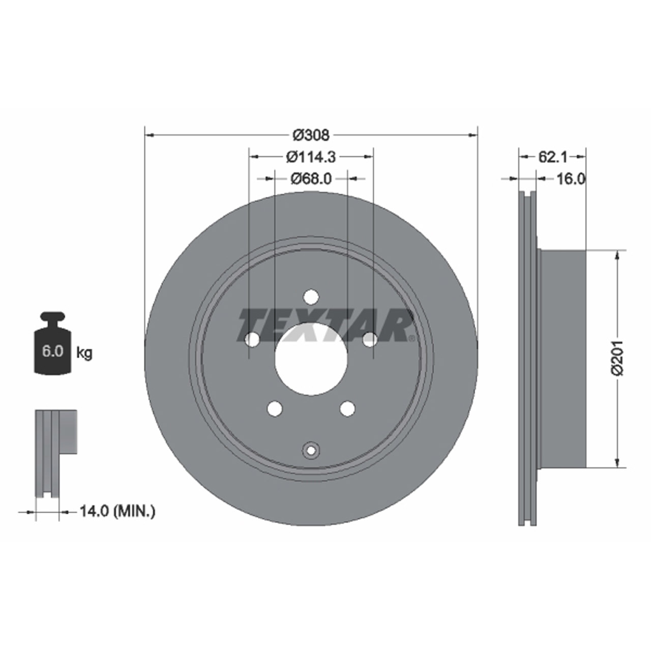 TEXTAR 92149303 Bremsscheiben Satz NISSAN Murano 1 (Z50) 2 (Z51) 3.5 2.5 dCi 4x4 hinten