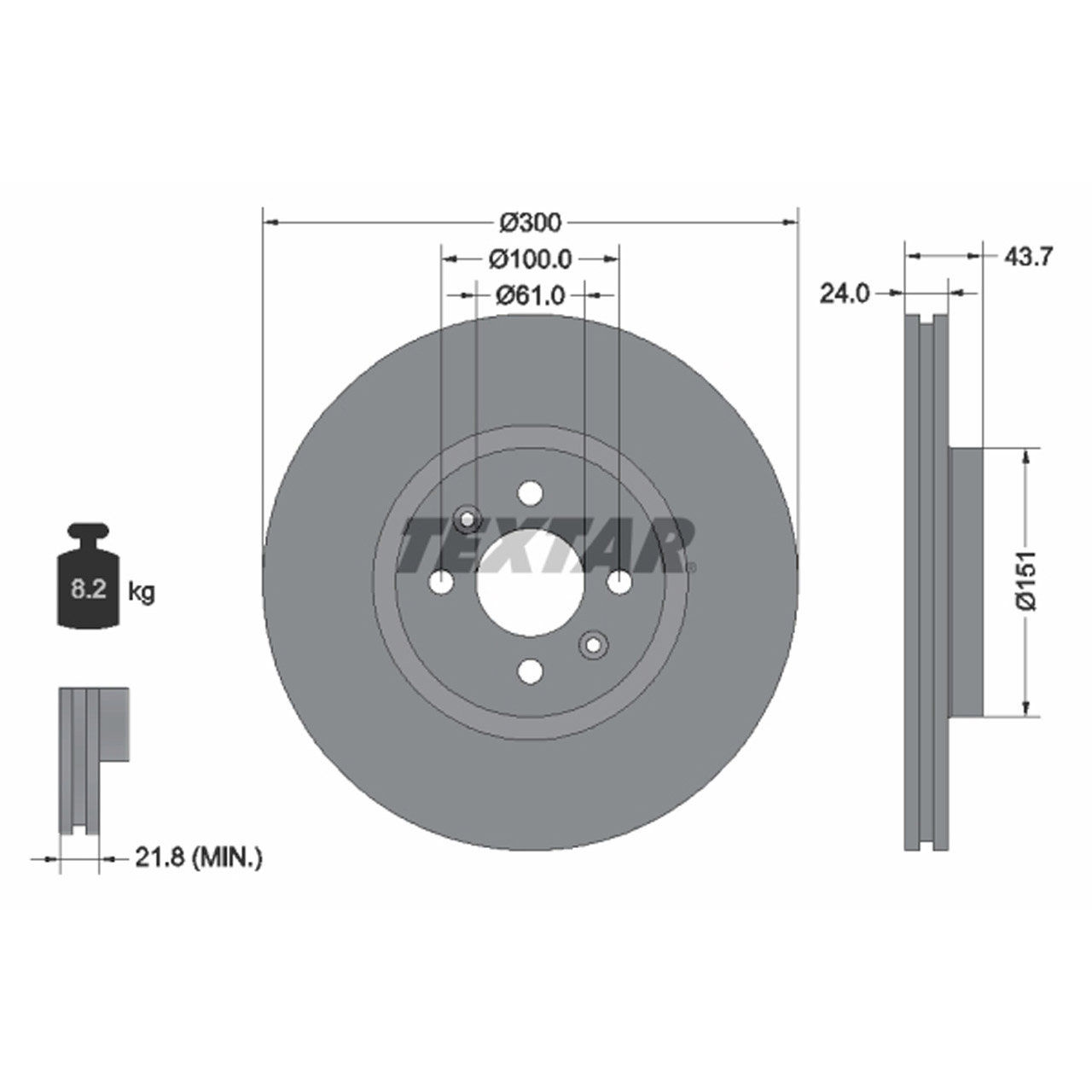 TEXTAR 92149503 Bremsscheiben Satz RENAULT Grand / Scenic 2 vorne 8201695231