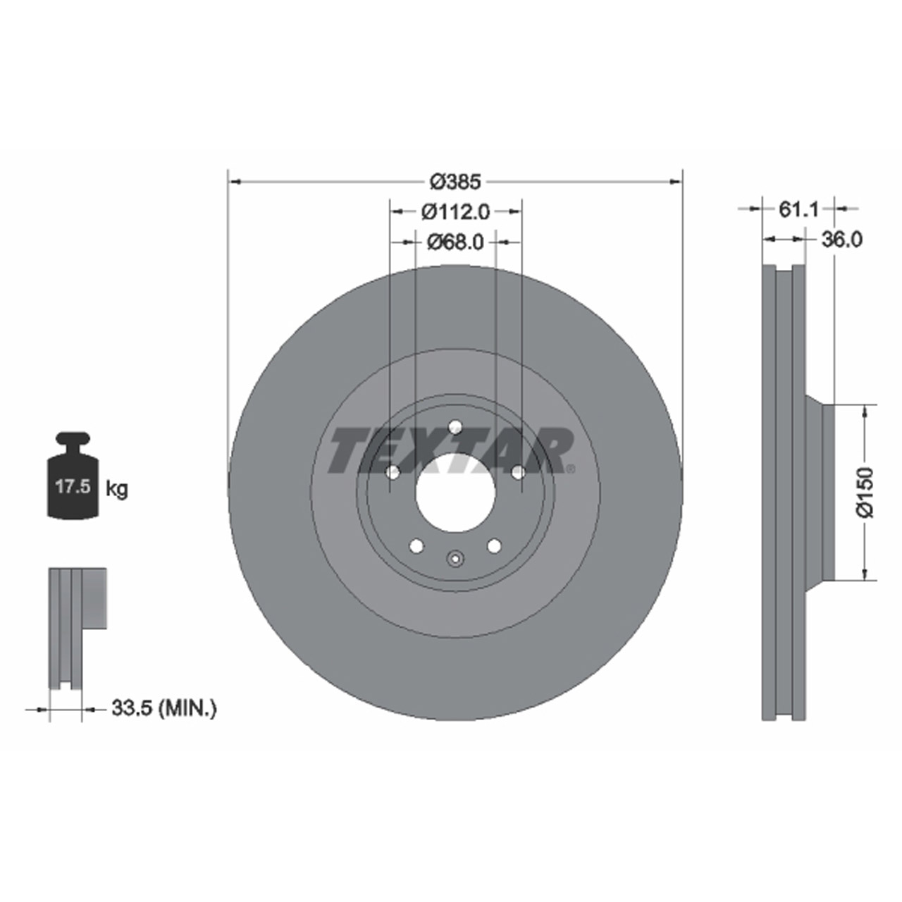 TEXTAR 92151303 Bremsscheiben Satz AUDI S6 (4F C6) 435 PS vorne 4F0615301J