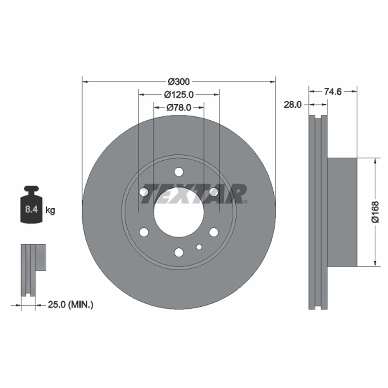 TEXTAR 92155900 Bremsscheiben Satz IVECO Daily 4 5 6 S-Model vorne