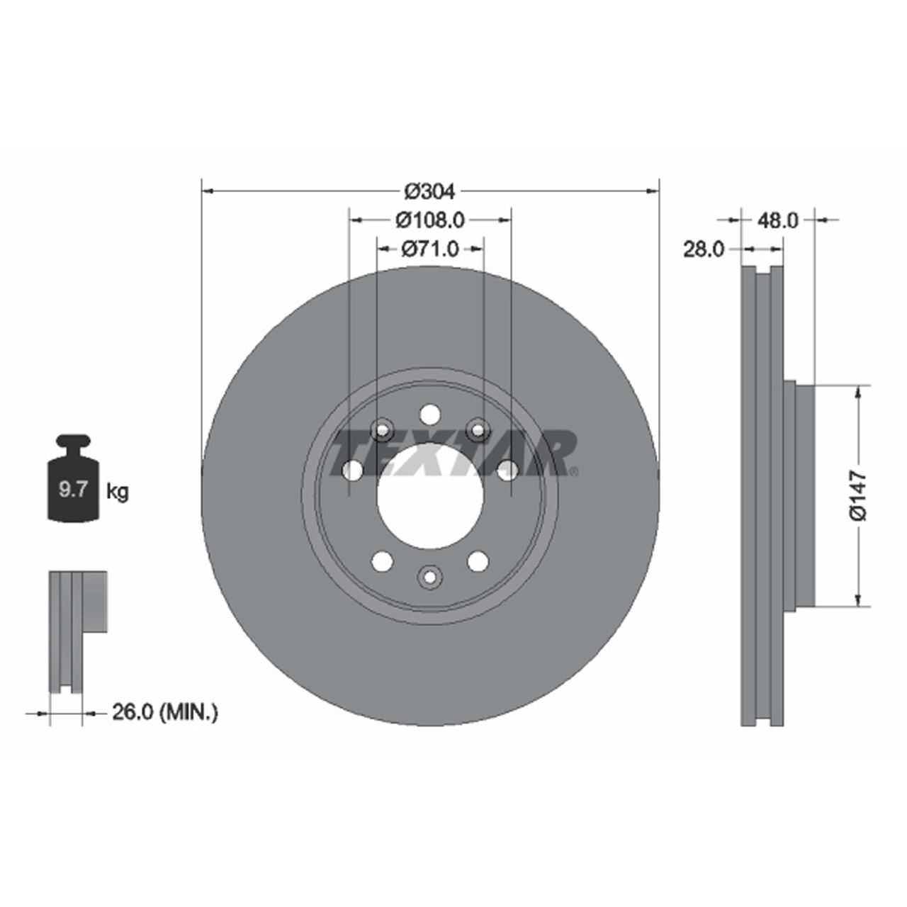 TEXTAR 92157003 Bremsscheiben Satz PSA C5 II III Jump 2 407 Expert FIAT Scudo vorne