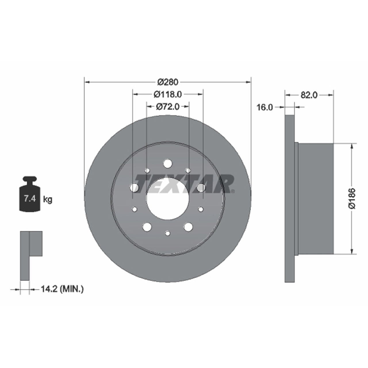 TEXTAR Bremsscheiben + Beläge PSA Jumper 2 Boxer FIAT Ducato 250 OPEL Movano C hinten