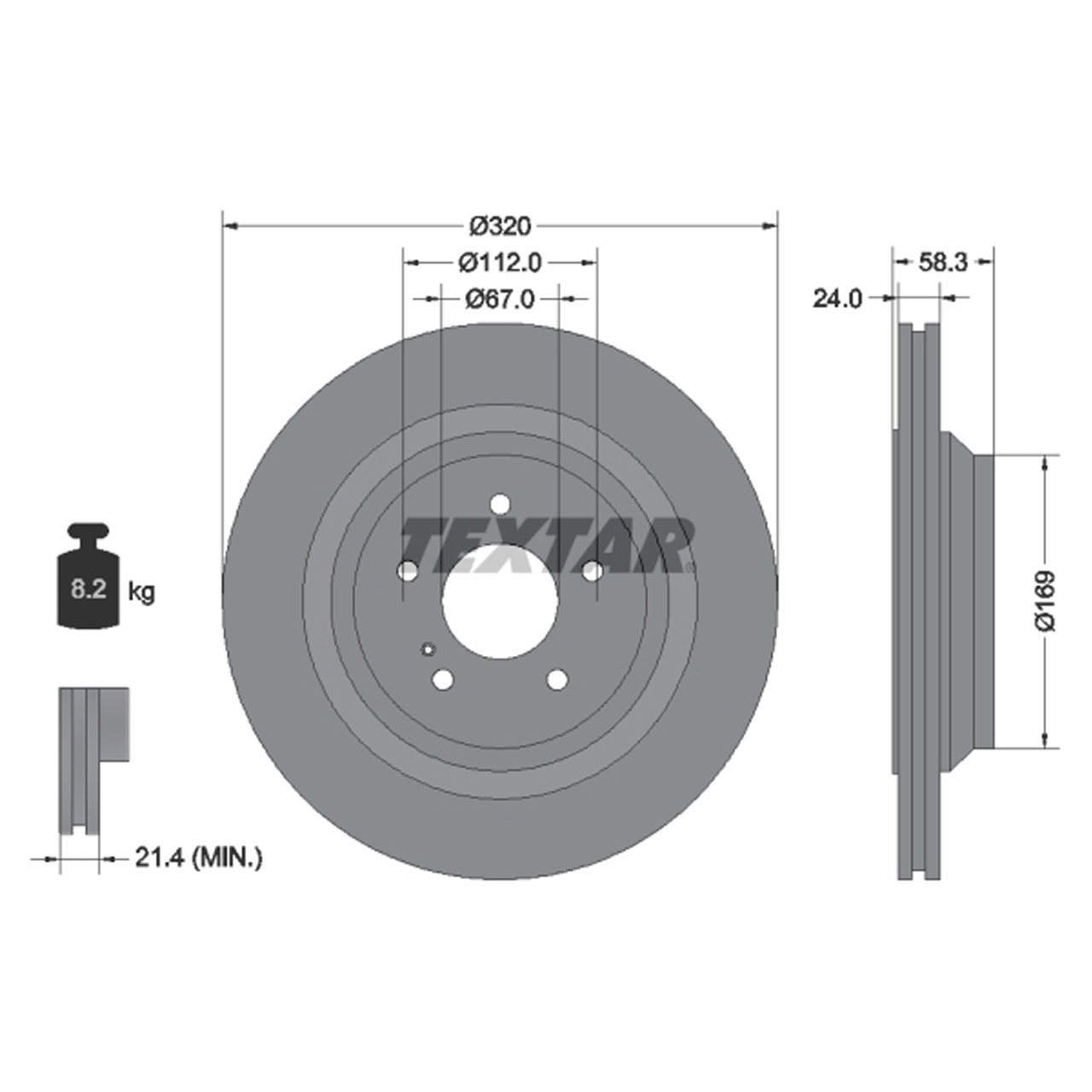 TEXTAR 92160705 Bremsscheiben Satz MERCEDES S-Klasse W221 C216 SL R230 hinten 2214231012