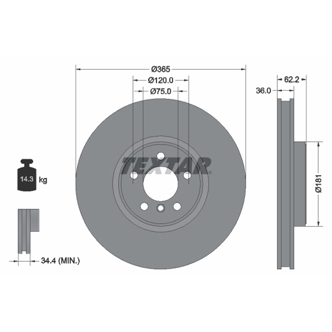 TEXTAR 92161005 Bremsscheiben Satz BMW X5 E70 F15 48/50i 3.0sd X6 E71 E72 35/50i 35d vorne