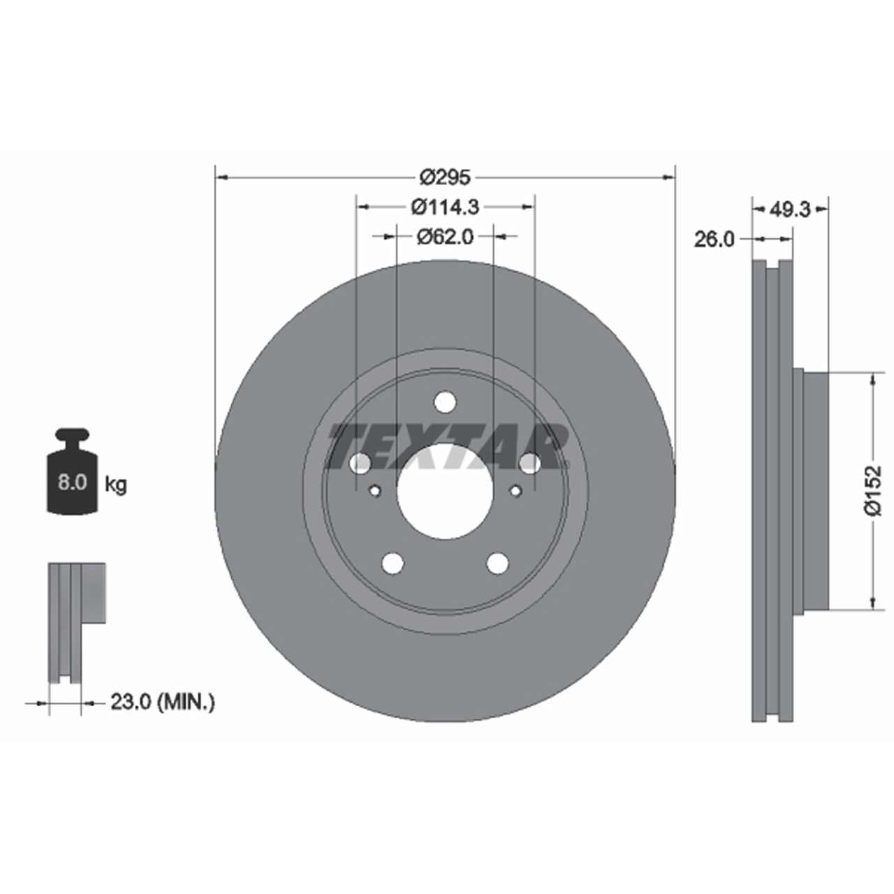 TEXTAR 92163903 Bremsscheiben Satz TOYOTA Auris E15 E18 Avensis T27 Verso R2 vorne