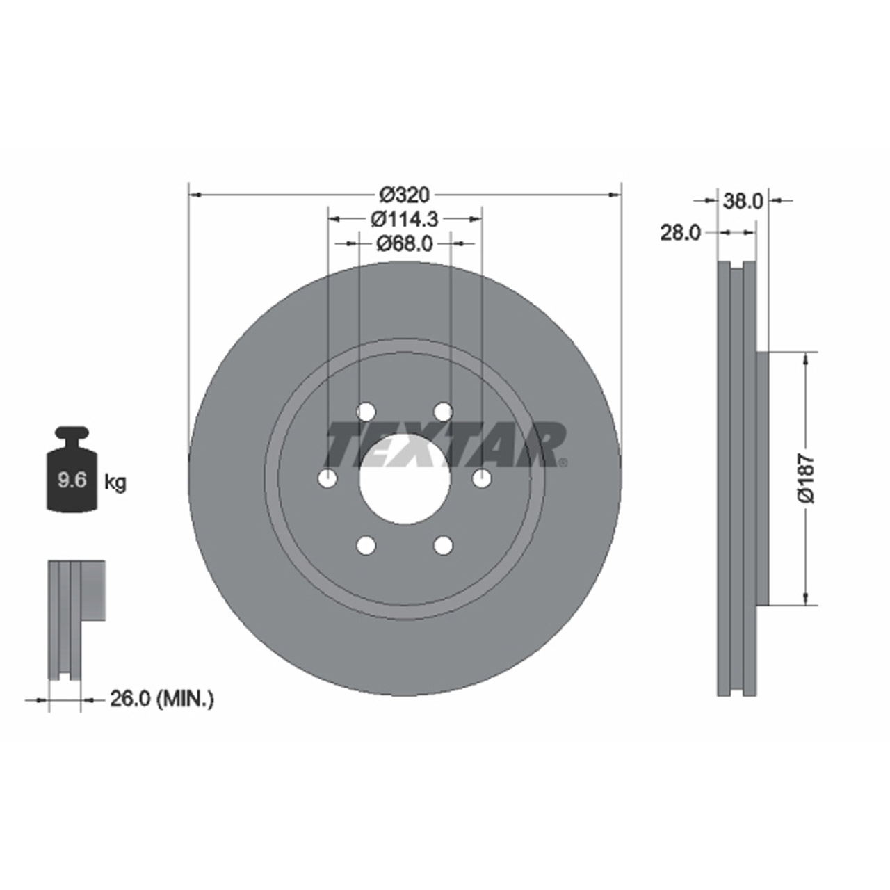 TEXTAR 92164405 Bremsscheiben Satz NISSAN NP300 Navara (D40) Pathfinder 3 (R51) vorne