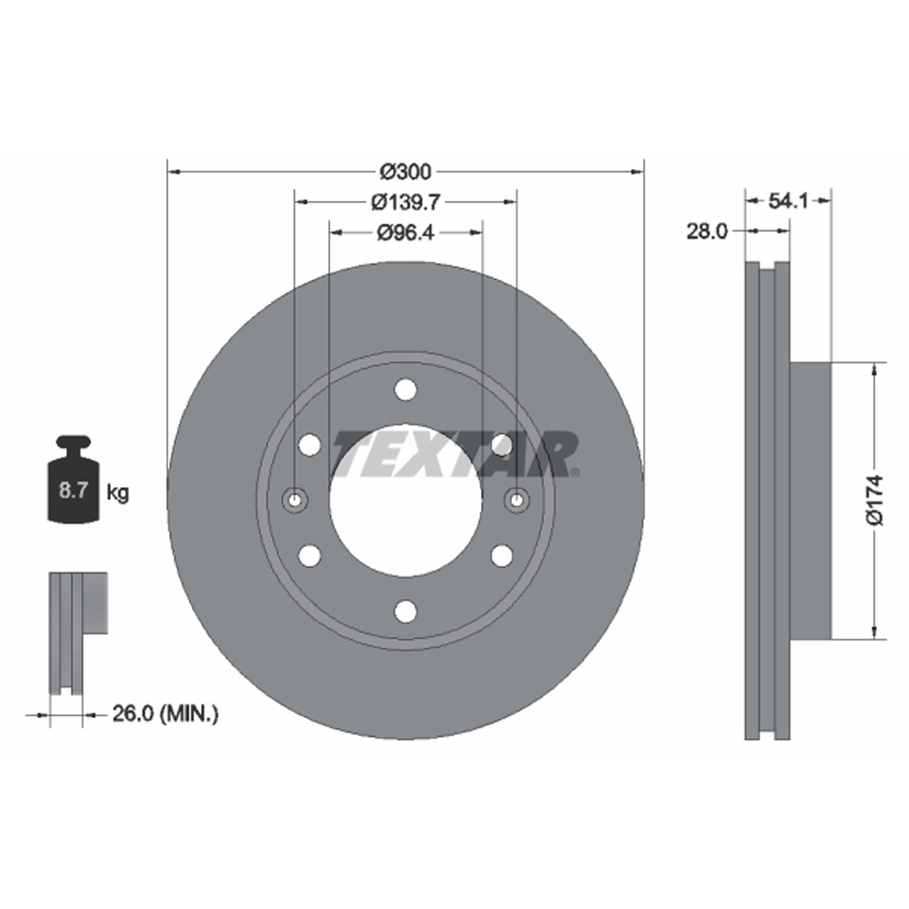 TEXTAR 92164500 Bremsscheiben Satz KIA Grand / Carnival 3 (VQ) kurzer Radstand vorne