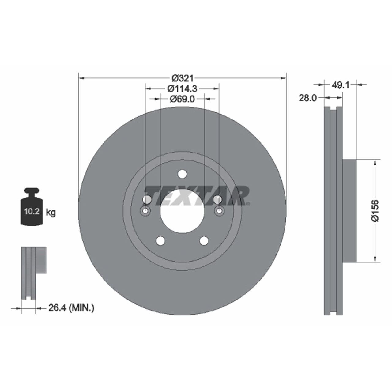 TEXTAR 92166005 Bremsscheiben Satz HYUNDAI Santa Fe 2 (CM) KIA Sorento 2 (XM) vorne