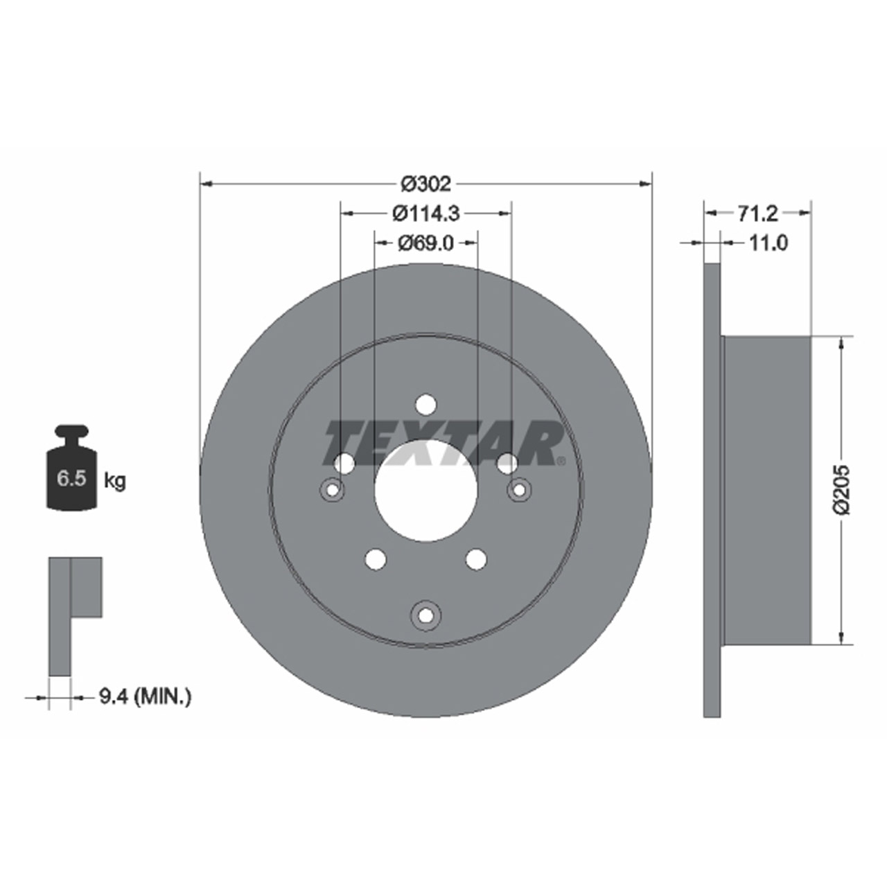 TEXTAR 92166103 Bremsscheiben Satz HYUNDAI Santa Fe 2 (CM) bis 09.2009 hinten