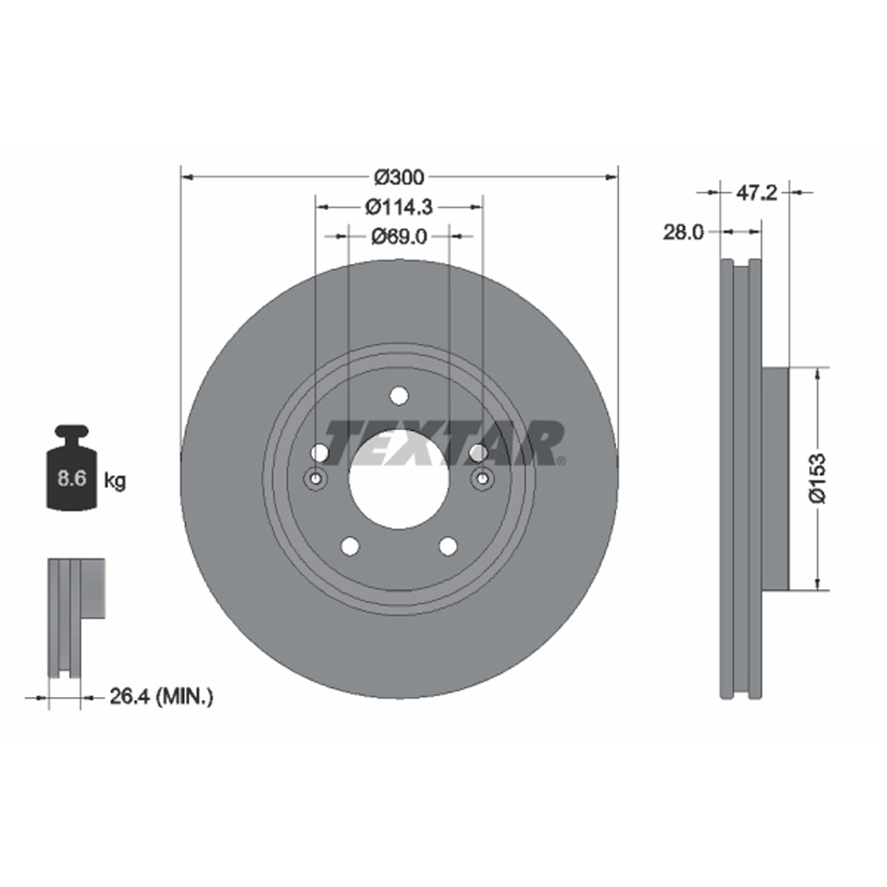 TEXTAR Bremsscheiben + Bremsbeläge HYUNDAI i30 (GD) KIA Cee'D (JD) 16" bis 11.2014 vorne