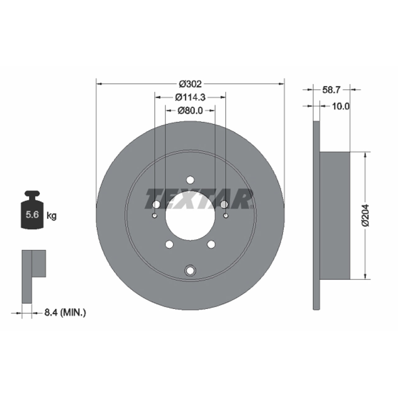 TEXTAR 92167003 Bremsscheiben Satz PSA C-Crosser 4007 MITSUBISHI Outlander 2 hinten