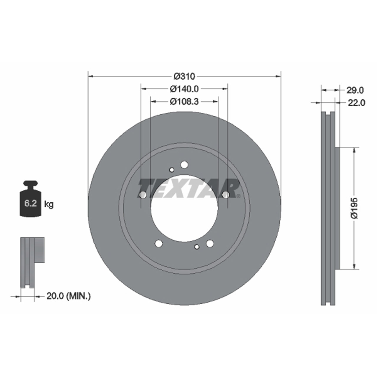 TEXTAR 92170503 Bremsscheiben Satz SUZUKI Grand Vitara 1 (FT, HT) vorne