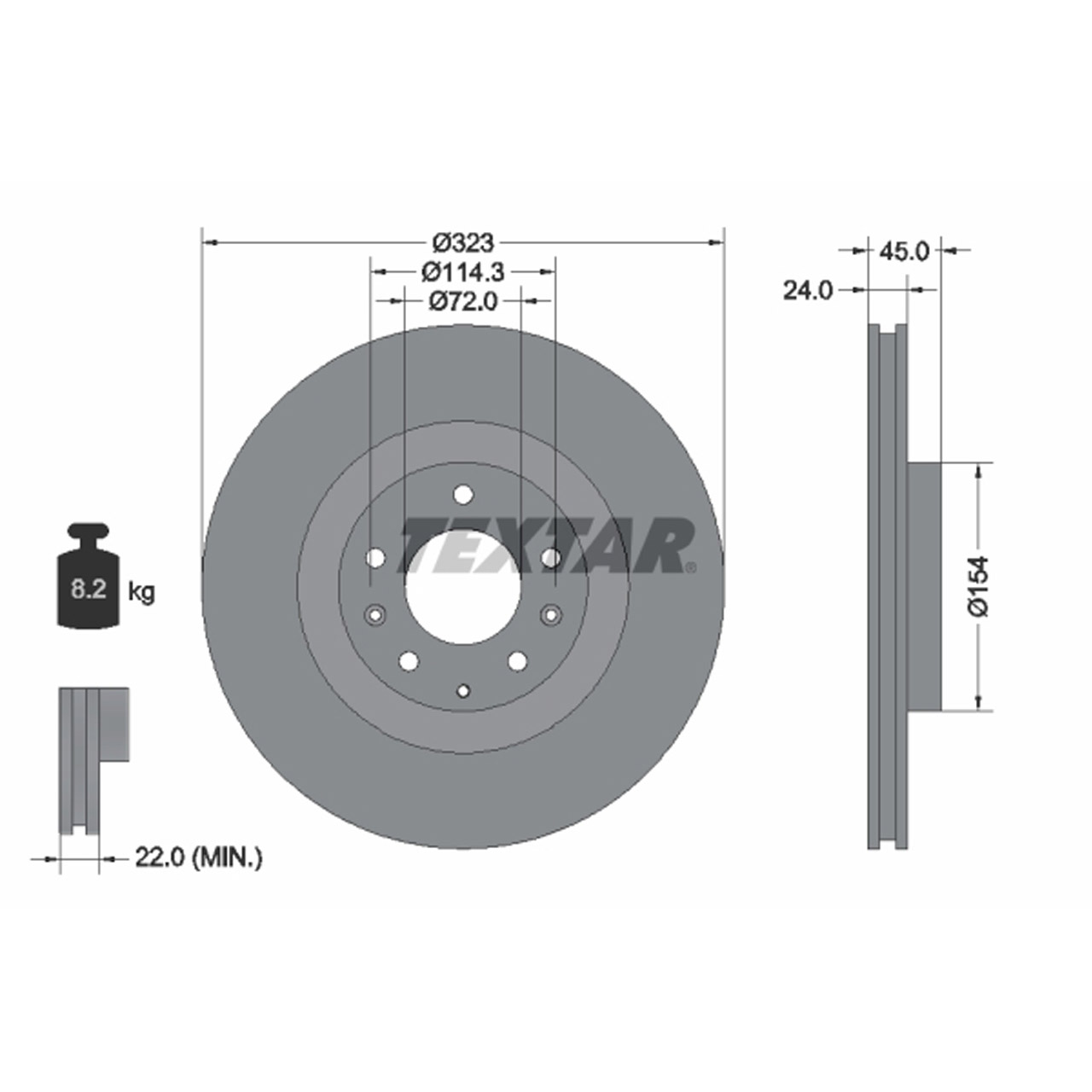 TEXTAR 92174403 Bremsscheiben Satz MAZDA RX-8 (SE, FE) 1.3 WANKEL mit Sportfahrwerk vorne