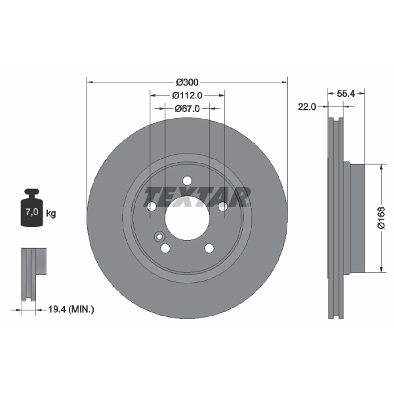 TEXTAR 92176203 Bremsscheiben Satz MERCEDES W210 S210 E420 E430 E50AMG hinten 2104230712