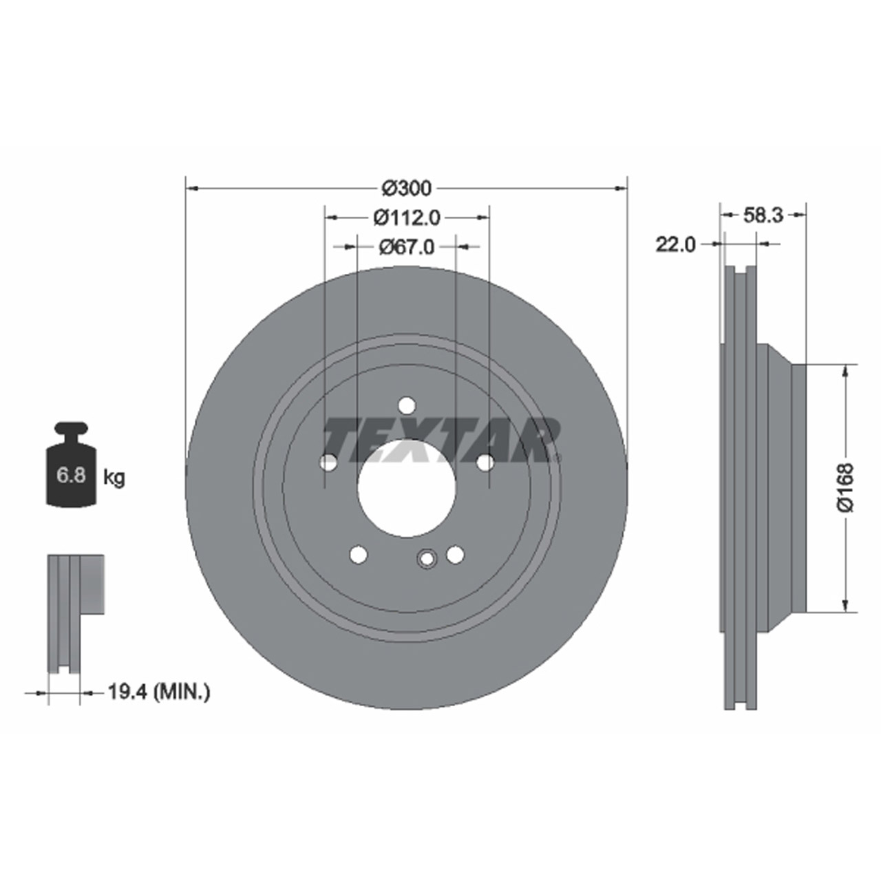 TEXTAR 92176303 Bremsscheiben Satz MERCEDES-BENZ S-Klasse W221 SL R230 hinten 2214231212