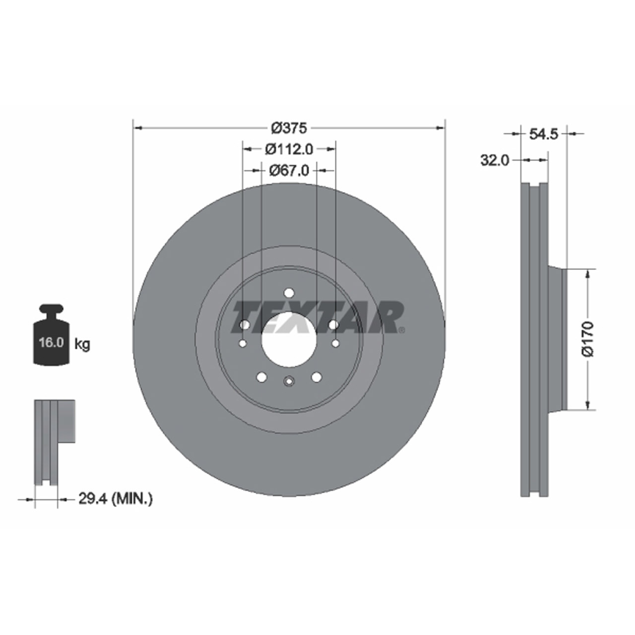 TEXTAR 92176603 Bremsscheiben Satz MERCEDES M- W16 GL- X164 R- W251 V251 vorne 1644211512