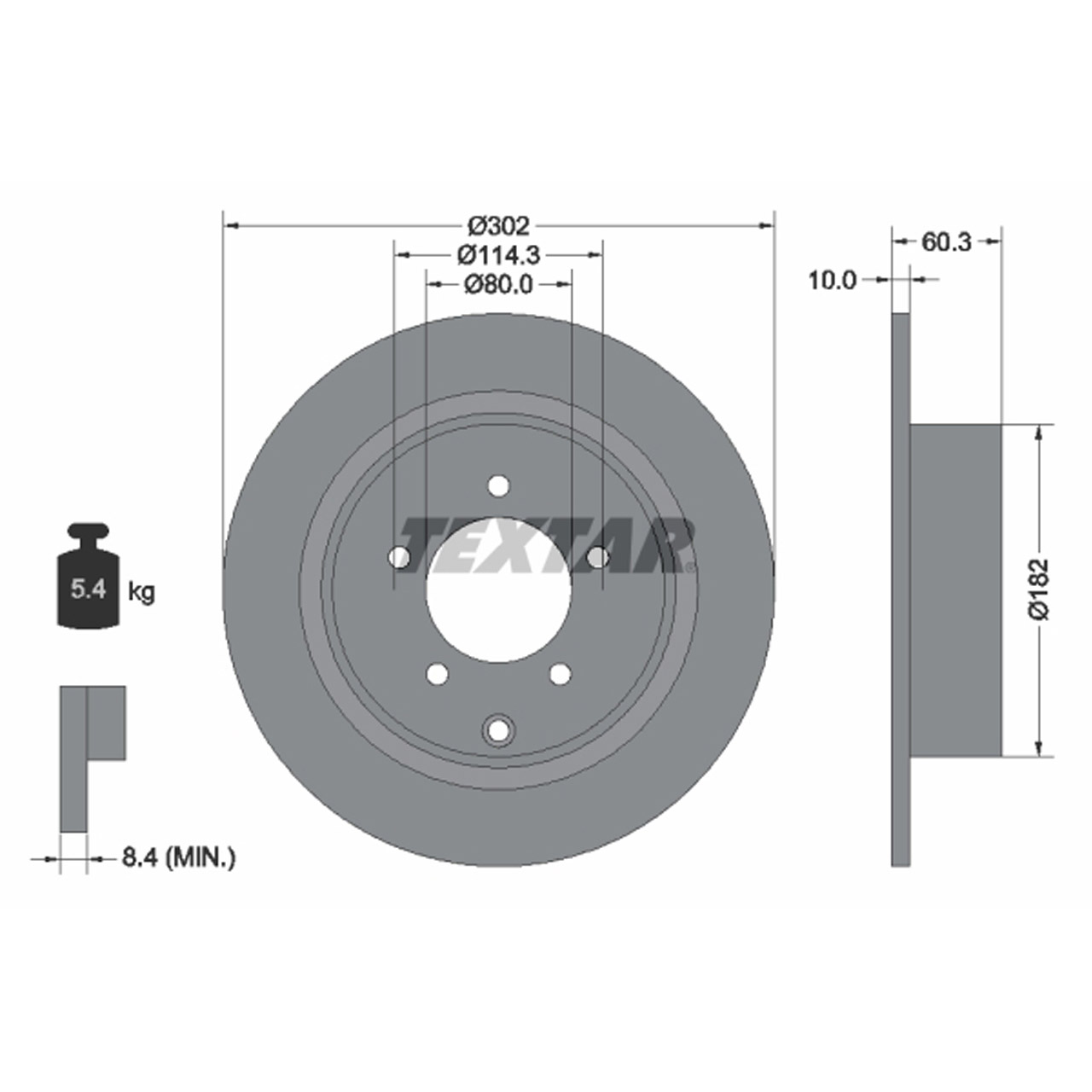 TEXTAR 92177303 Bremsscheiben Satz JEEP Compass (MK49) 18" Patriot (MK74) mit ABS hinten