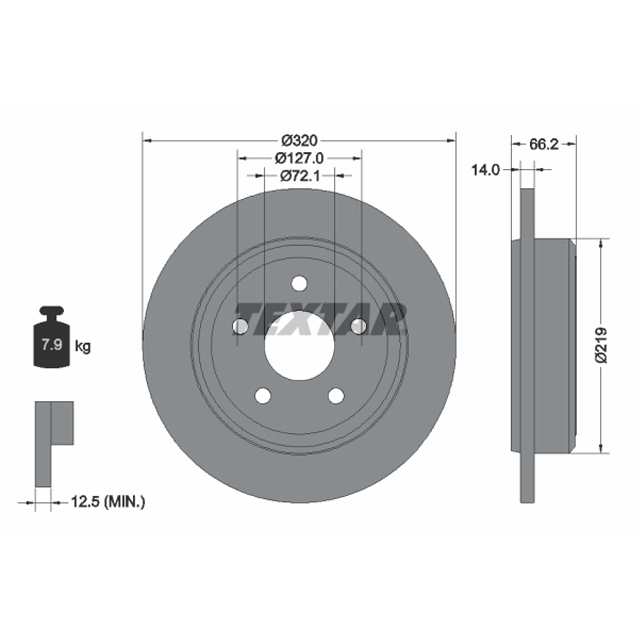 TEXTAR 92177403 Bremsscheiben Satz JEEP Commander (XK XH) Grand Cherokee 3 (WH WK) hinten