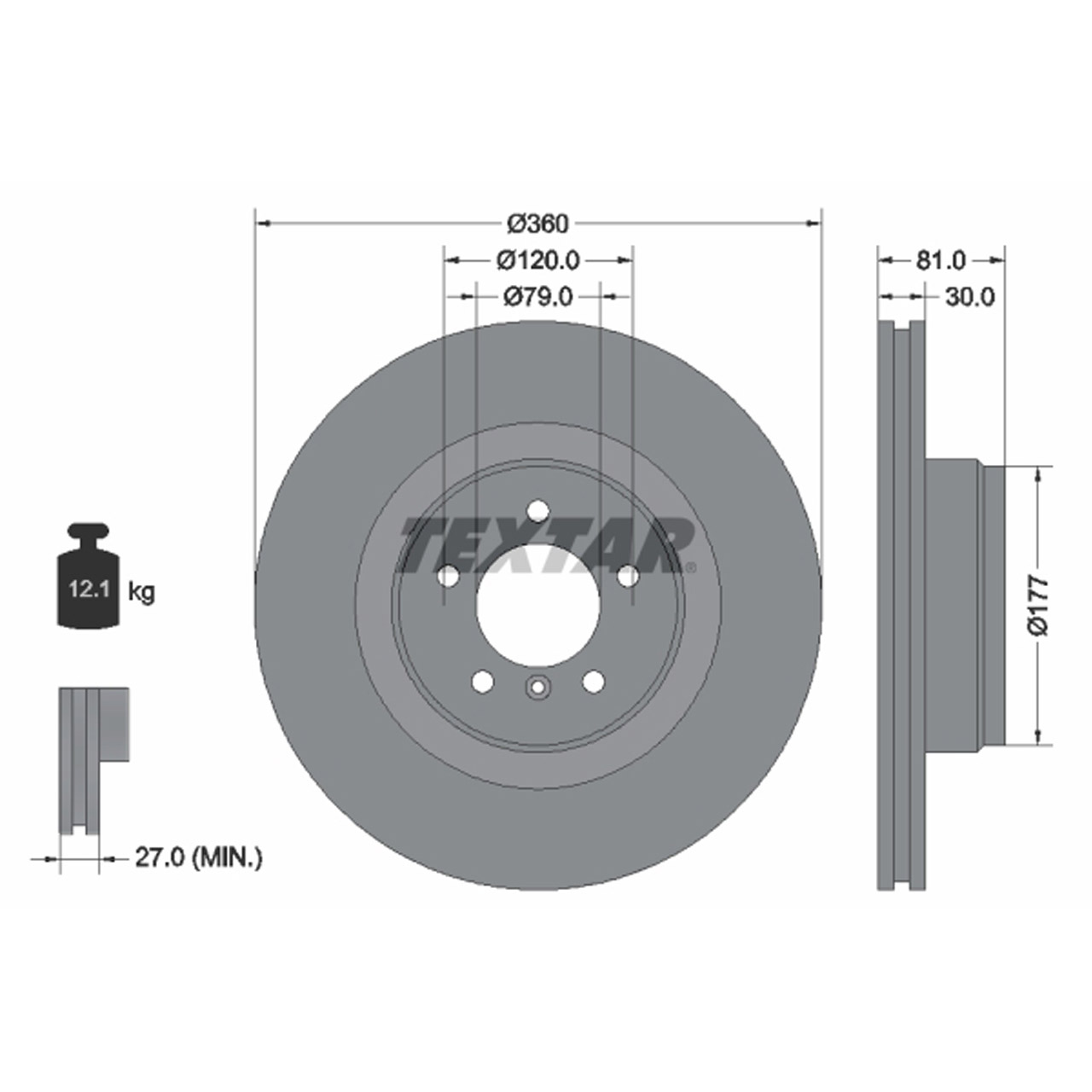 TEXTAR 92178403 Bremsscheiben Satz LAND ROVER Range Rover 3 (L322) ab Fgst. 6A000001 vorne