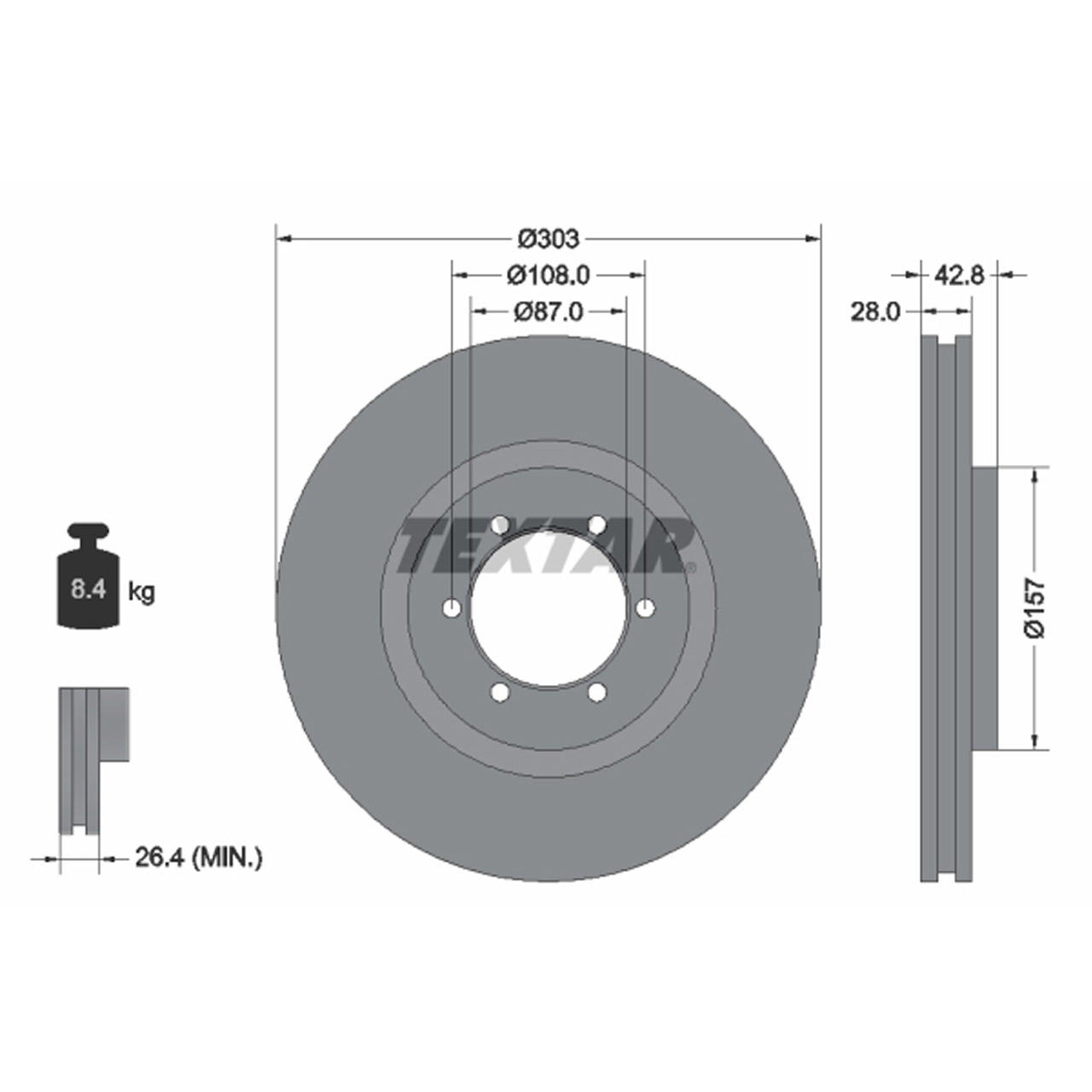 TEXTAR 92180003 Bremsscheiben Satz HYUNDAI Terracan (HP) ab 08.2003 vorne 51712H1030