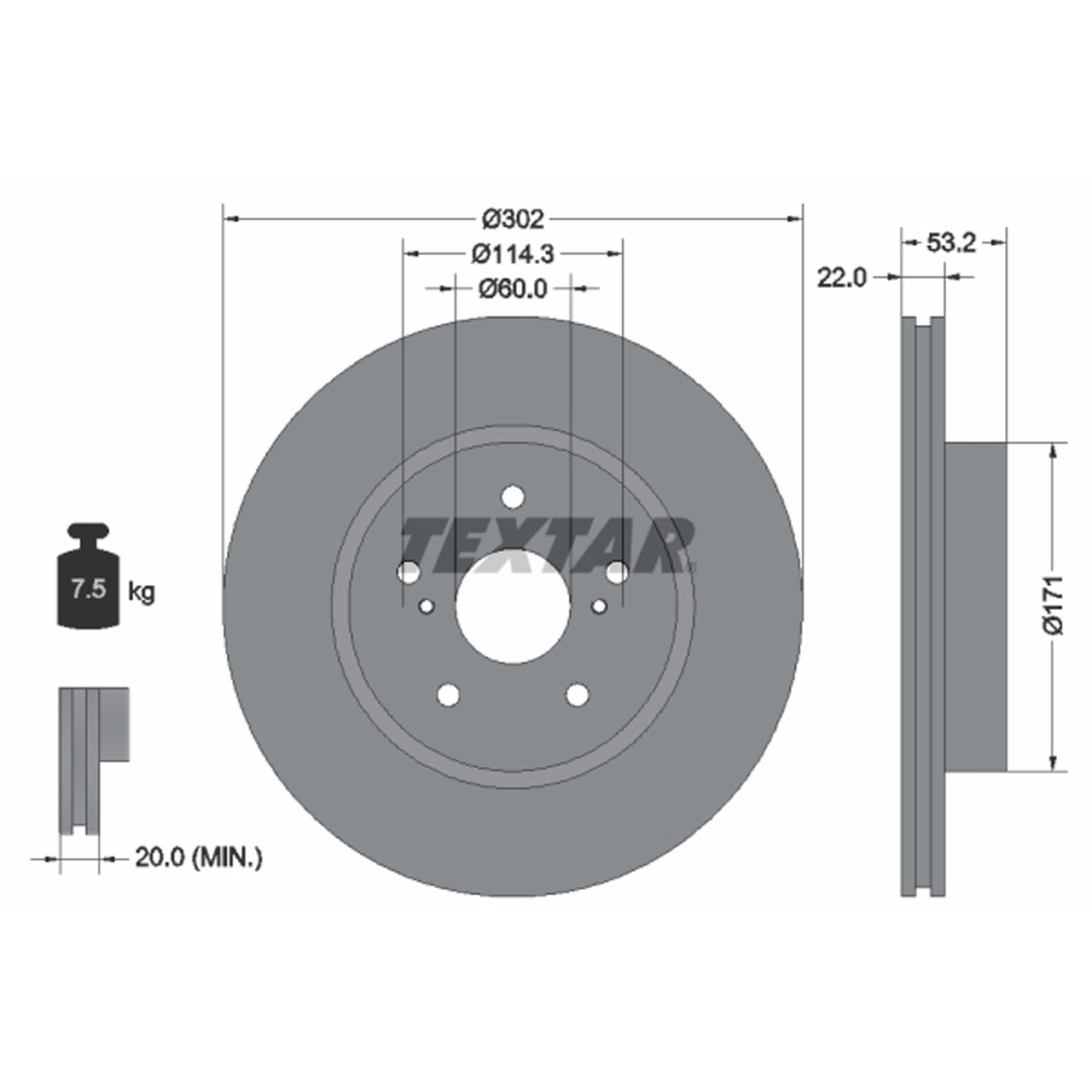 TEXTAR 92180403 Bremsscheiben Satz TOYOTA Supra MK3 (_A7_) 3.0 24V / Turbo vorne