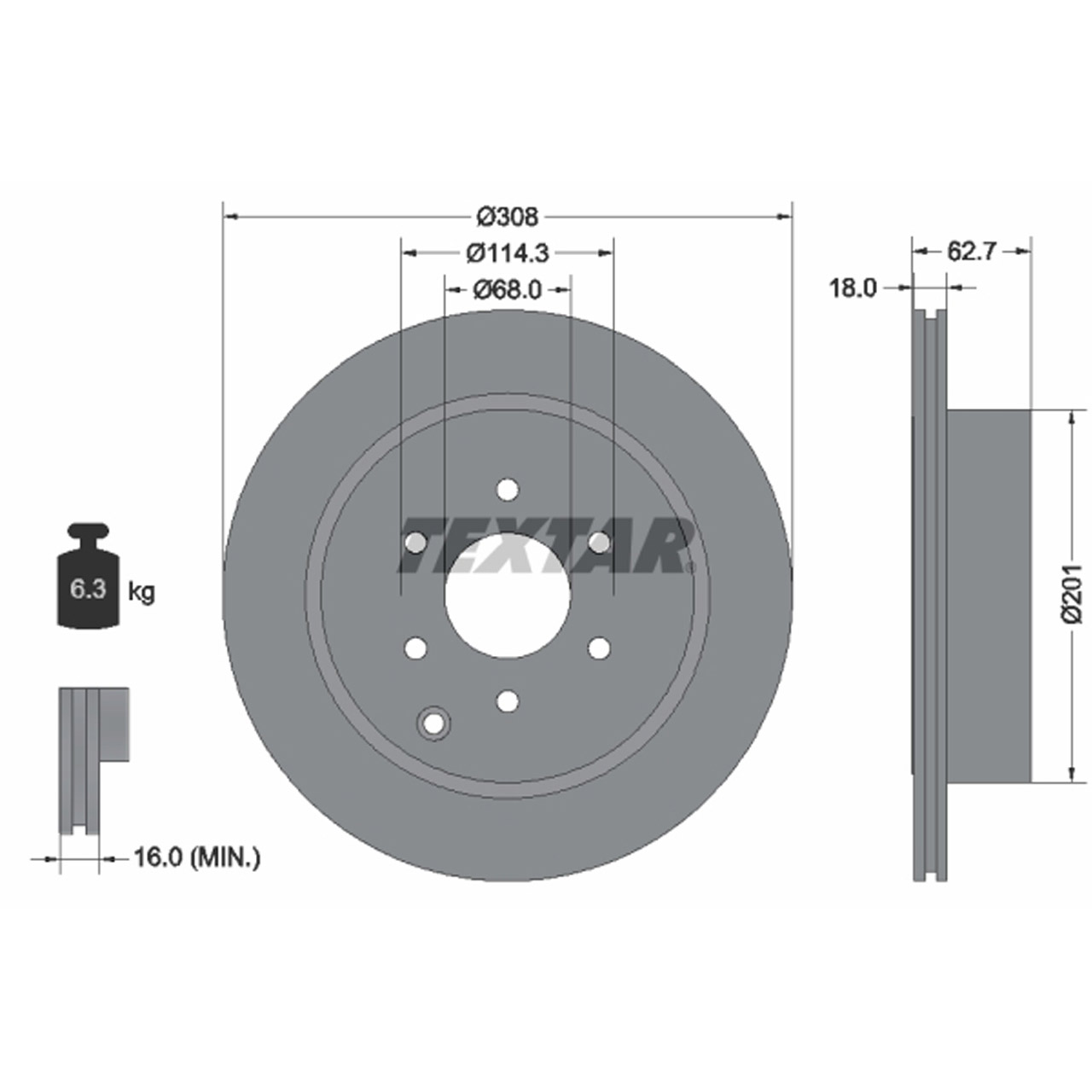 TEXTAR 92181603 Bremsscheiben Satz NISSAN NP300 Navara (D40) Pathfinder 3 (R51) hinten