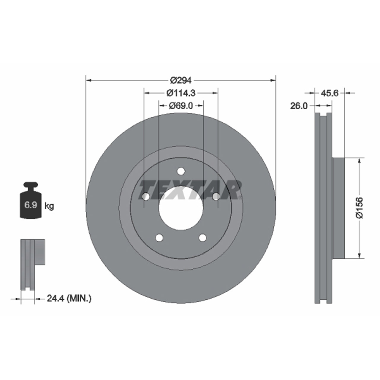 TEXTAR 92184405 Bremsscheiben Satz CHRYSLER CITROEN DODGE JEEP MITSUBISHI PEUGEOT vorne